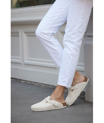 Birkenstock Boston Antique White de pas cher